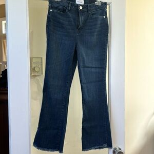 Frame jeans like new le crop mini boot cut size 28 rough hem stylish trendy